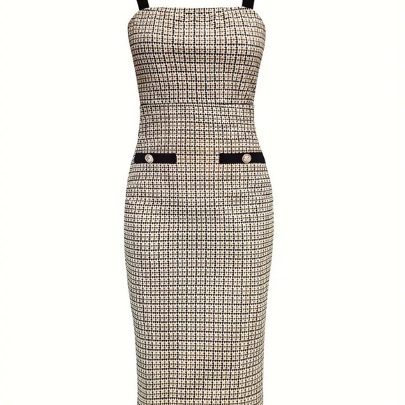 Bodycon Dress Plaid Knit - Picture 2 of 4